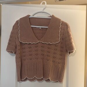 Endless Rose Tan Knit Sweater